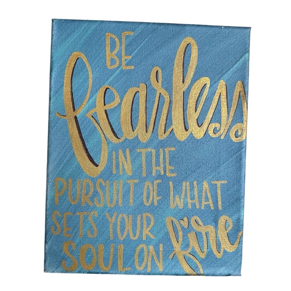 Be Fearless Canvas Wall Art Original Hand Painted Motivational Y2K Encouragement - Picture 1 of 13